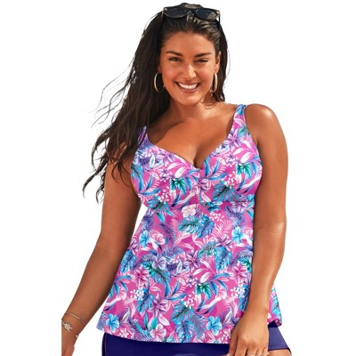 Swimsuits for All Women's Bra Sized Sweetheart Underwire Tankini Top (Plus Sizes Available)