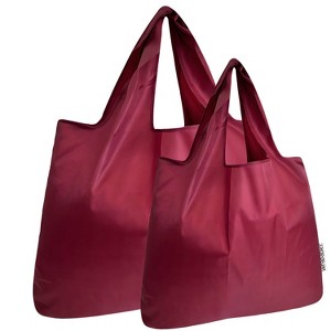 Wrapables Large & Small Foldable Tote Nylon Reusable Grocery Bags, Set of 2 - 1 of 4