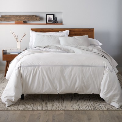Ella Jayne 100% Cotton Percale 3 Piece Duvet Set with Satin Stitching