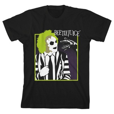 Beetlejuice and the Sandworm Youth Black Graphic Tee-XS