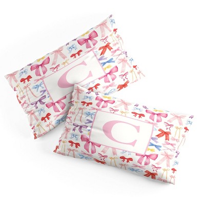 Deny Designs King April Lane Art Bows Monogram C Microfiber Printed Pillow Sham