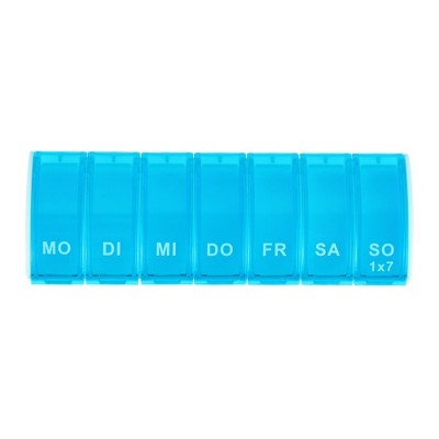 Unique Bargains 7 Compartment Single Row Pill Case Rose Red 1Pc