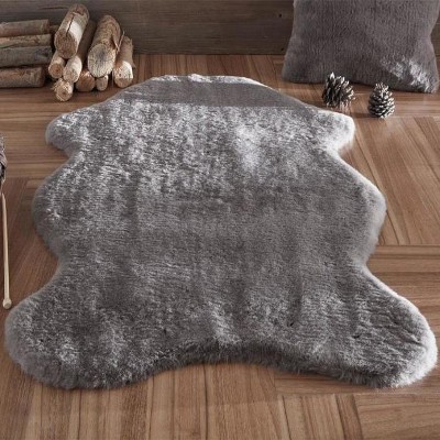 BC BARE COTTON Ultra Soft Fluffy Area Rug - Decoration Carpets Irregular Shape Floor Sofa Cover Seat Cushion Bedside Carpet - Gray