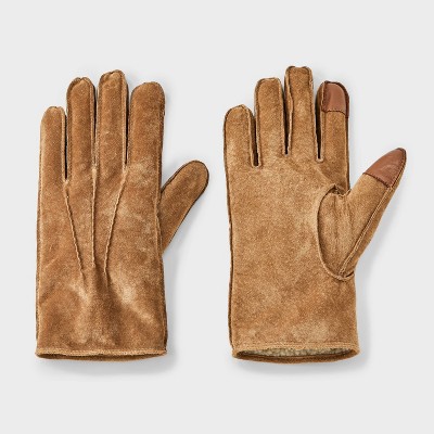 Men's Faux Shearling Suede Gloves - Goodfellow & Co™ Tan