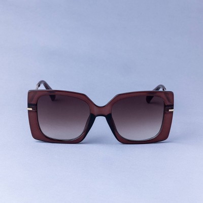 Women's Square Oversize Butterfly Plastic and Metal Sunglasses - A New Day™ - Walnut Brown: Maximum UV Protection, Medium Fit