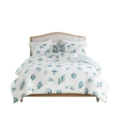 LIVN CO. 6 Piece All-Over Botanical Printed Cotton Comforter Set