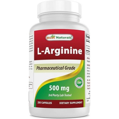 Best Naturals L-Arginine 500 mg 250 Capsules