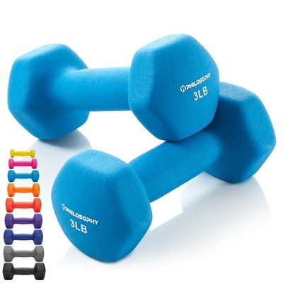 Philosophy Gym Set of 2 Neoprene Dumbbell Hand Weights, Hexagon Shape