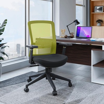 LeisureMod Ingram Single Ergonomic Adjustable Height Swivel Tilt Lumbar Support Task Chair