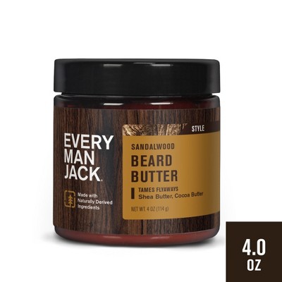 Every Man Jack Men's Moisturizing Beard Butter with Cocoa Butter and Shea Butter - Sandalwood - 4oz