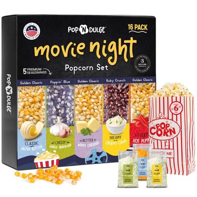 Movie Night Gift Basket Popcorn Gift Set Popcorn Kernels Popcorn Seasoning 16 Pack