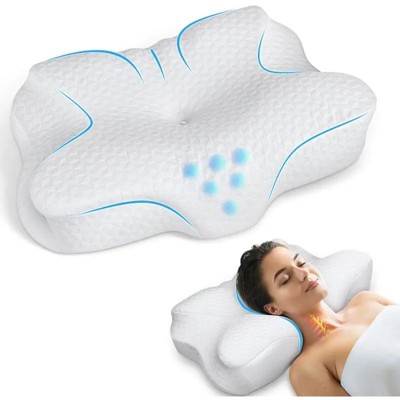Zibroges Pillow for Head Shoulder Pain Relief Sleeping Supports Your Head, Ergonomic Orthopedic Contoured Neck Memory Foam Bed Pillow