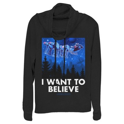 Juniors Womens Star Wars Christmas AT-AT Reindeer Cowl Neck Sweatshirt