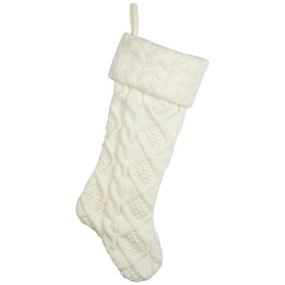 Northlight Cable Knit Christmas Stocking with Cuff - 21.5" - Cream