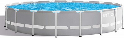 Intex 18ft X 48in Prism Frame Pool Set with Filter Pump, Ladder, Ground Cloth & Cover