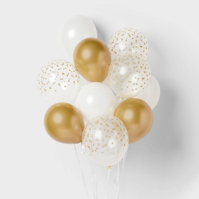Gold and White Confetti Balloon Pack - Spritz™