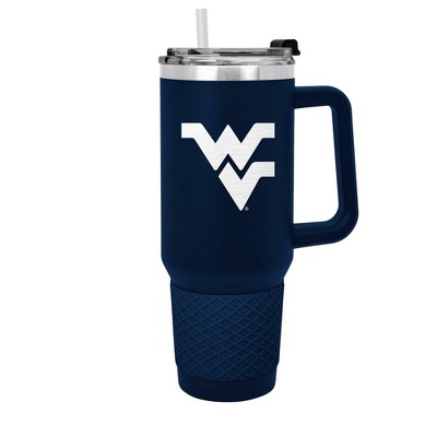 NCAA West Virginia Mountaineers Colossus Travel Mug - 40oz: Stainless Steel, Silicone Grip