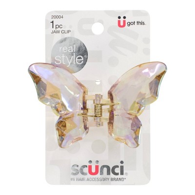 scunci Large Crystal Butterfly Claw Clip - Clear - All Hair