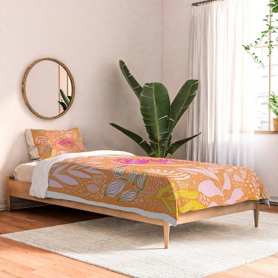 Deny Designs ThirtyOne Illustrations Tiger Moon in Tangerine Comforter and Sham Set