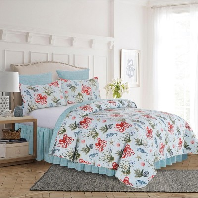 C&F Home Behari Coastal Beach Cotton Quilt Set  - Reversible and Machine Washable