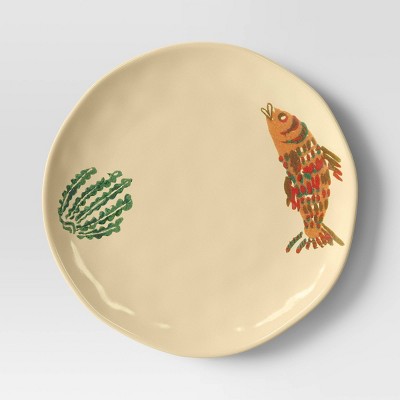 Coastal 9" Stoneware Dinner Plate Yellow Fish - Threshold™