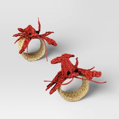 Coastal 2pk Lobster Woven Napkin Ring Set - Threshold™