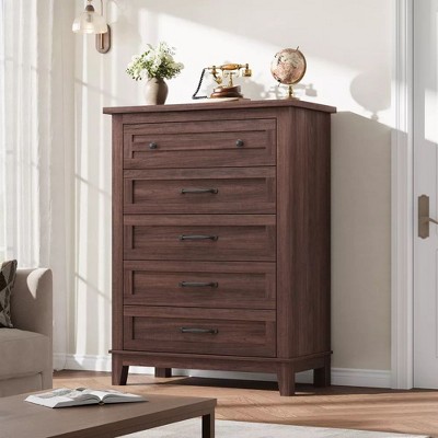 Wood Dresser with 5 Drawer, Cabinets Dressers Wood Dresser Cabinet for Bedroom, Living, Hallway, Measuring 31.5" W*15.8" D*41" H