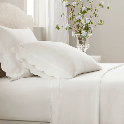 Armoire Collection Twin/Twin XL Scalloped Sheets Sets White