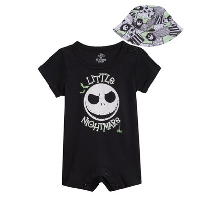 Disney Lion King Mickey Mouse Winnie the Pooh Nightmare Before Christmas Lilo & Stitch Baby Romper and Bucket Sun Hat Newborn to Infant