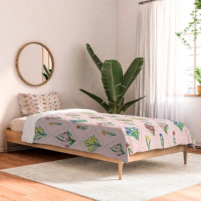 Deny Designs Evanjelina and Co Japanese Collection Comforter and Pillow Shams Pink
