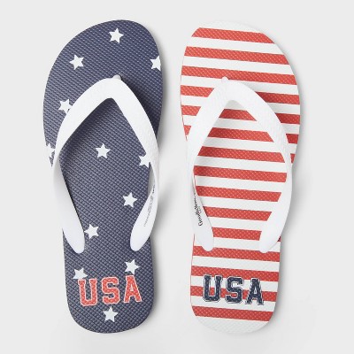 Men's Brent Americana Flip Flop Sandals - Goodfellow & Co™ Red/White