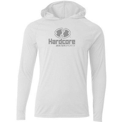 Hardcore Men's Long Sleeve Hooded Rash Guard Comfortable Performance Swim Shirt