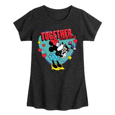 Girls' - Disney - Together Fur Ever Minnie Figaro Fitted Short Sleeve Graphic T-Shirt