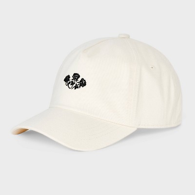 Men's Rose Baseball Hat - Goodfellow & Co™ Cream: Adjustable Cotton Twill, Back Snap Closure