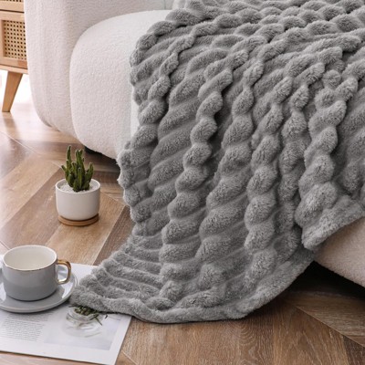 Kate Aurora Modern Lux Ultra Soft & Plush Ribbed Accent Throw Blanket - 50 in. W x 60 in. L