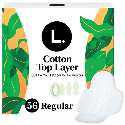 L . Ultra Thin Menstrual Pads - Regular - 56ct