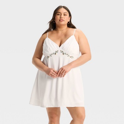 Women's Embroidered Crepe Mini A-Line Dress - Wild Fable™