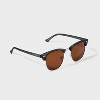 Men's Plastic Retro Browline Square Sunglasses - Goodfellow & Co™ Charcoal Gray: Maximum UV Protection, Impact-Resistant - 2 of 2