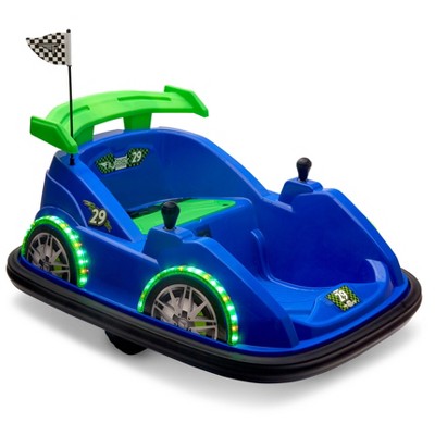 Flybar FunPark Racer Bumper Car - Blue: Plastic Ride-On for Ages 1.5-4, 66lb Capacity