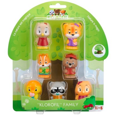 Timber Tots: Klorofil Family - 7 Mini Figures, Forest Friends Playset, Kids 18Mo