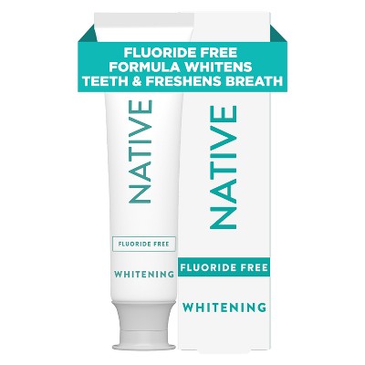 Native Premium Whitening Wild Mint & Peppermint Oil Fluoride Free Toothpaste - 4.1 oz