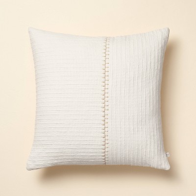 18"x18" Textured Stitch Stripe Square Throw Pillow - Hearth & Hand™ with Magnolia