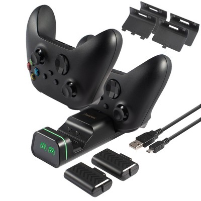 Insten 2-Pack Rechargeable Battery Pack with Cover for Xbox Series X | Series S, Xbox One Controller Charging Station Power Kit