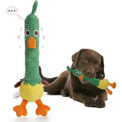 Nocciola 2-in-1 Squeaky Duck Dog Toy,Christmas gift,Cute Stuffed Dog Toys with Large Durable Rubber Squeaky Core for Aggressive Chewers