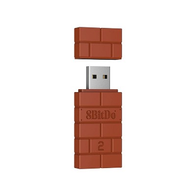 8Bitdo Wireless USB Adapter for Switch, Windows, Mac & Raspberry Pi - Works with Xbox, PS5 Controllers - Brown