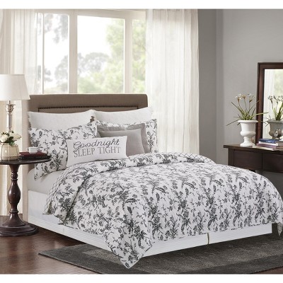 C&F Home Bleighton Black Toile Cotton Quilt Set  - Reversible and Machine Washable