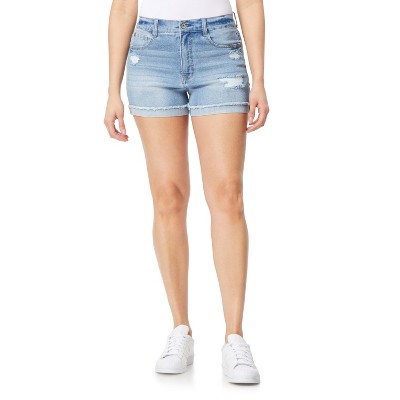WallFlower Women's Fearless Curvy Denim Fashion Shorts High-Rise Insta Vintage Juniors