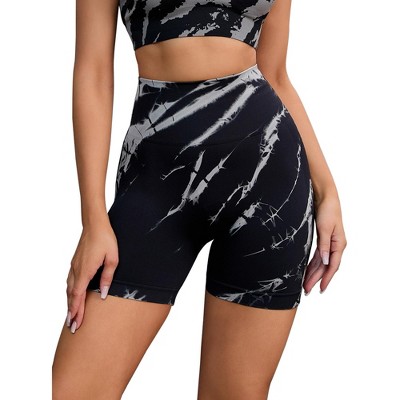 INSPIRE CHIC Women's Tie Dye High Waist Workout Running Fitness Thigh Slimmers