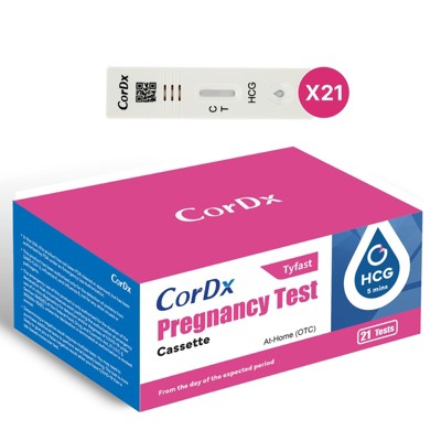 CorDx One Step hCG Pregnancy Test Cassette - 21 Tests