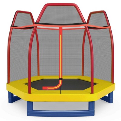 Costway 7FT Kids Trampoline Outdoor Indoor Recreational Bounce Jumper Yellow/Green/Blue/Orange/Pink